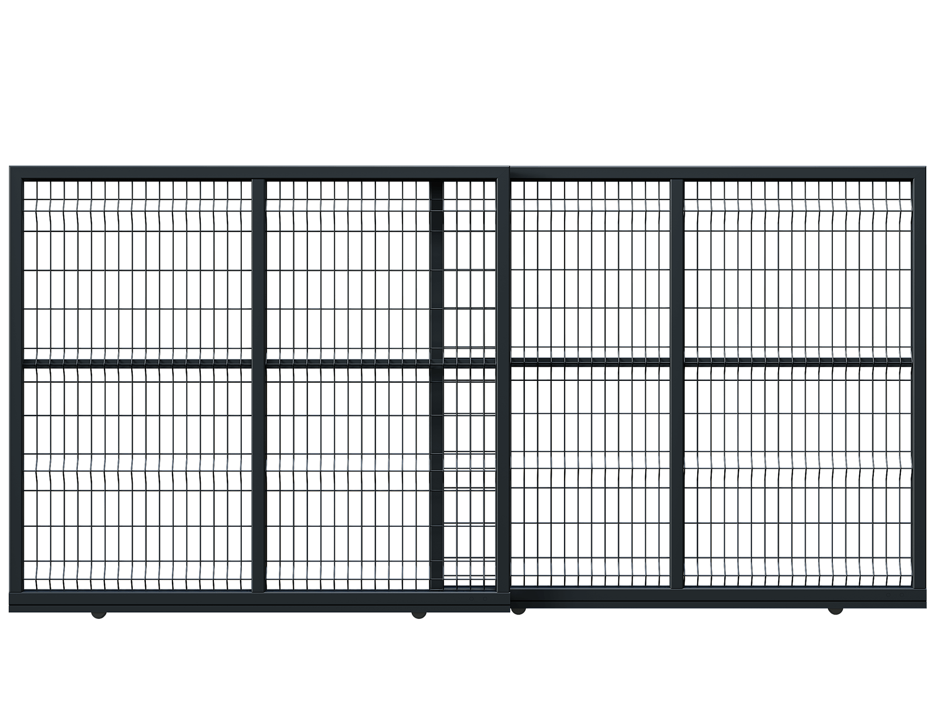 Poartă Glisantă Telescopică Plasă Bordurata - Poartă Glisantă Telescopică Plasă Bordurata fără stîlpi