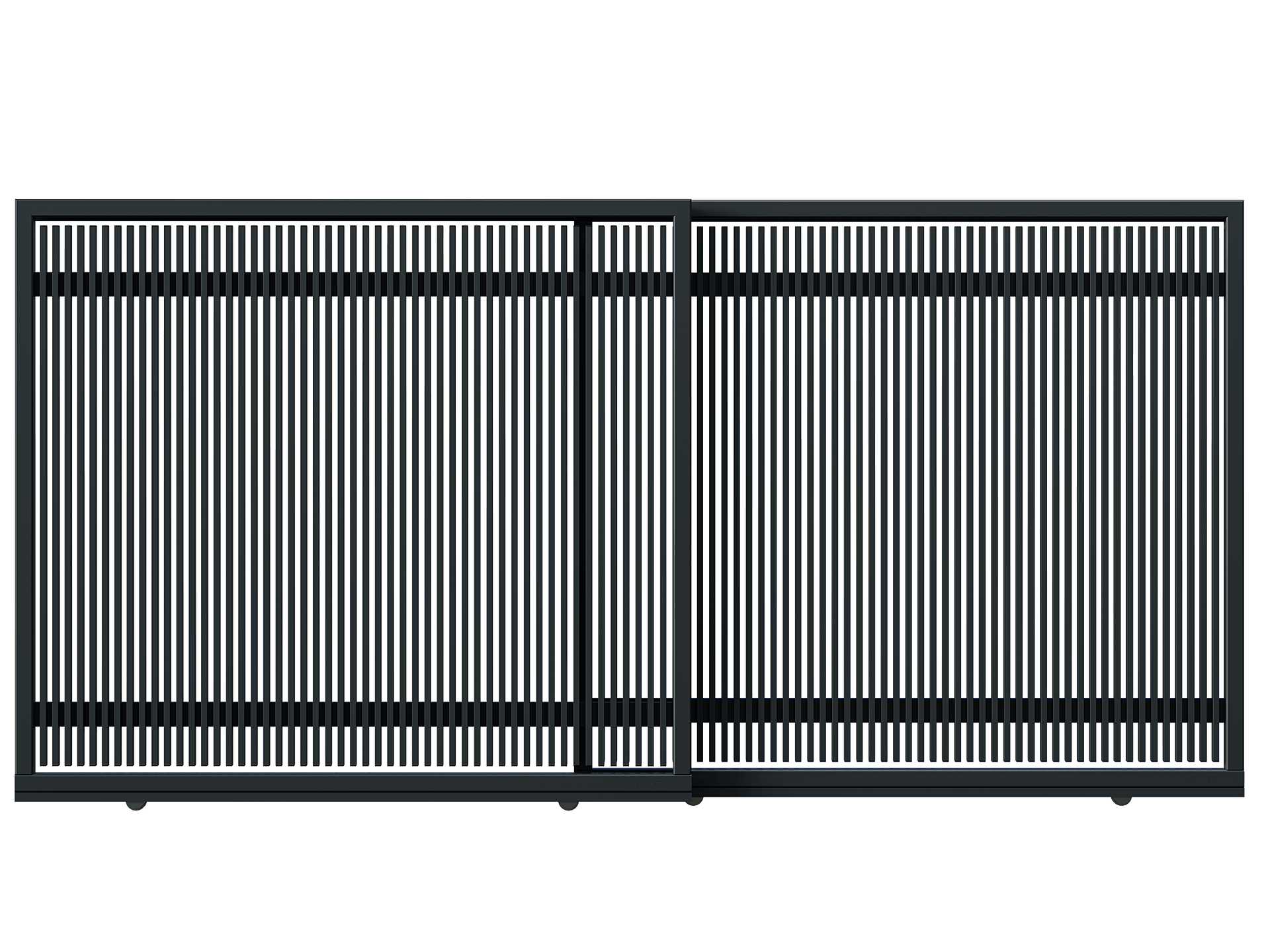 Poartă Glisantă Telescopică Profile Verticale 40x20 - Poartă Glisantă Telescopică Profile Verticale 40x20 fără stîlpi