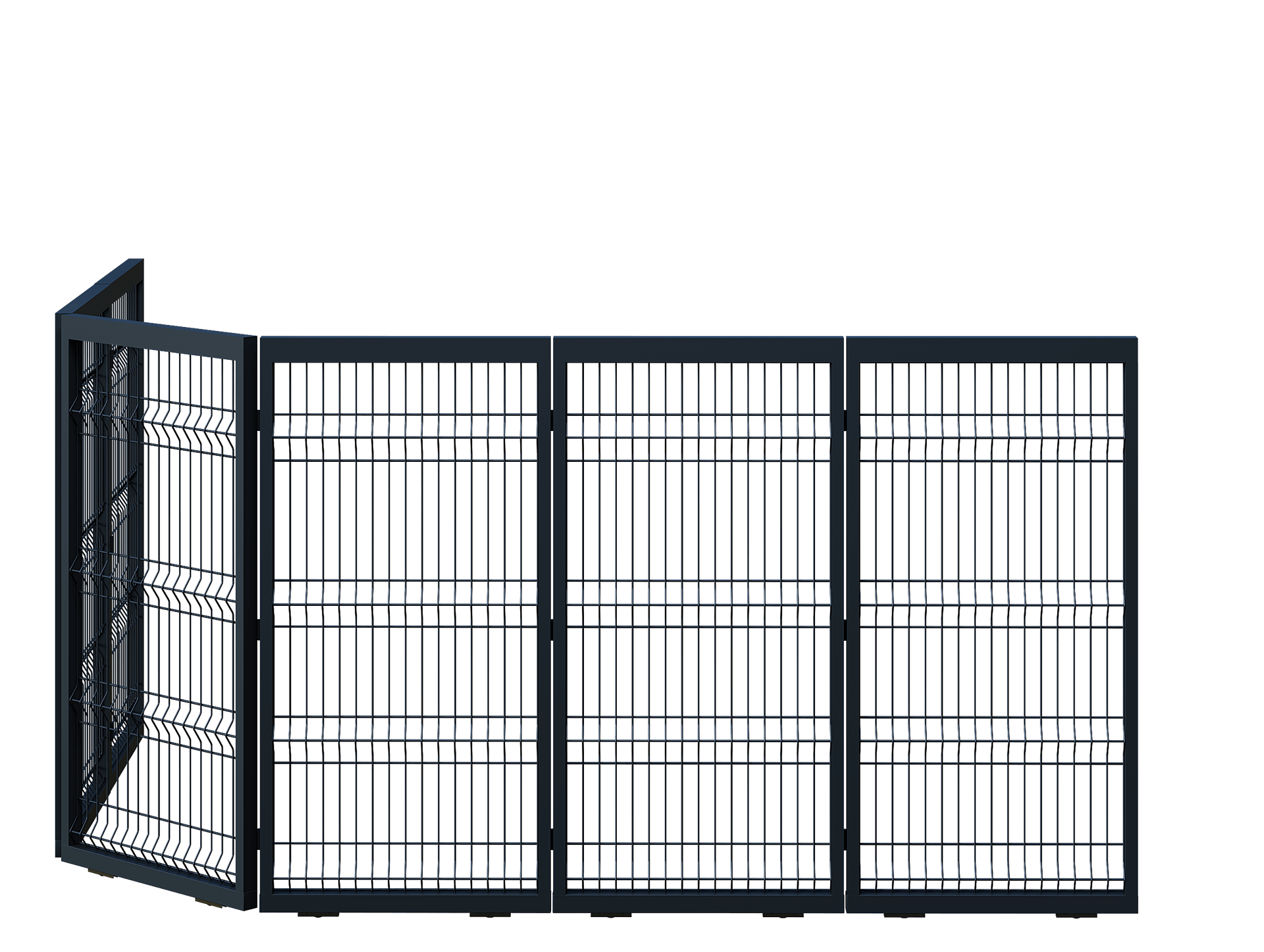 Poartă Glisantă Articulată Plasă Bordurata - Poartă Glisantă Articulată Plasă Bordurata fără stîlpi