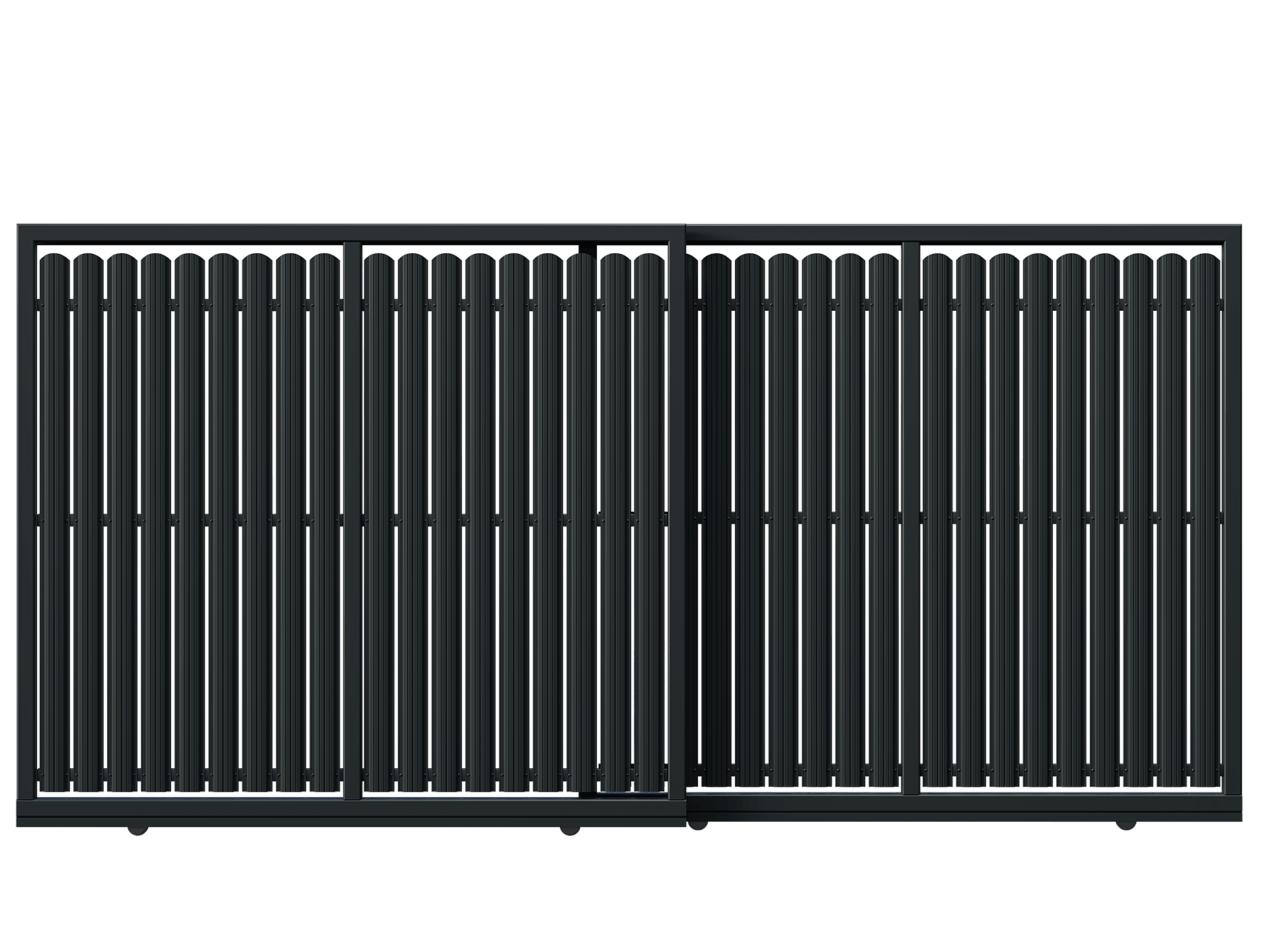 Poartă Glisantă Telescopică Șipcă - Poartă Glisantă Telescopică Șipcă fără stîlpi