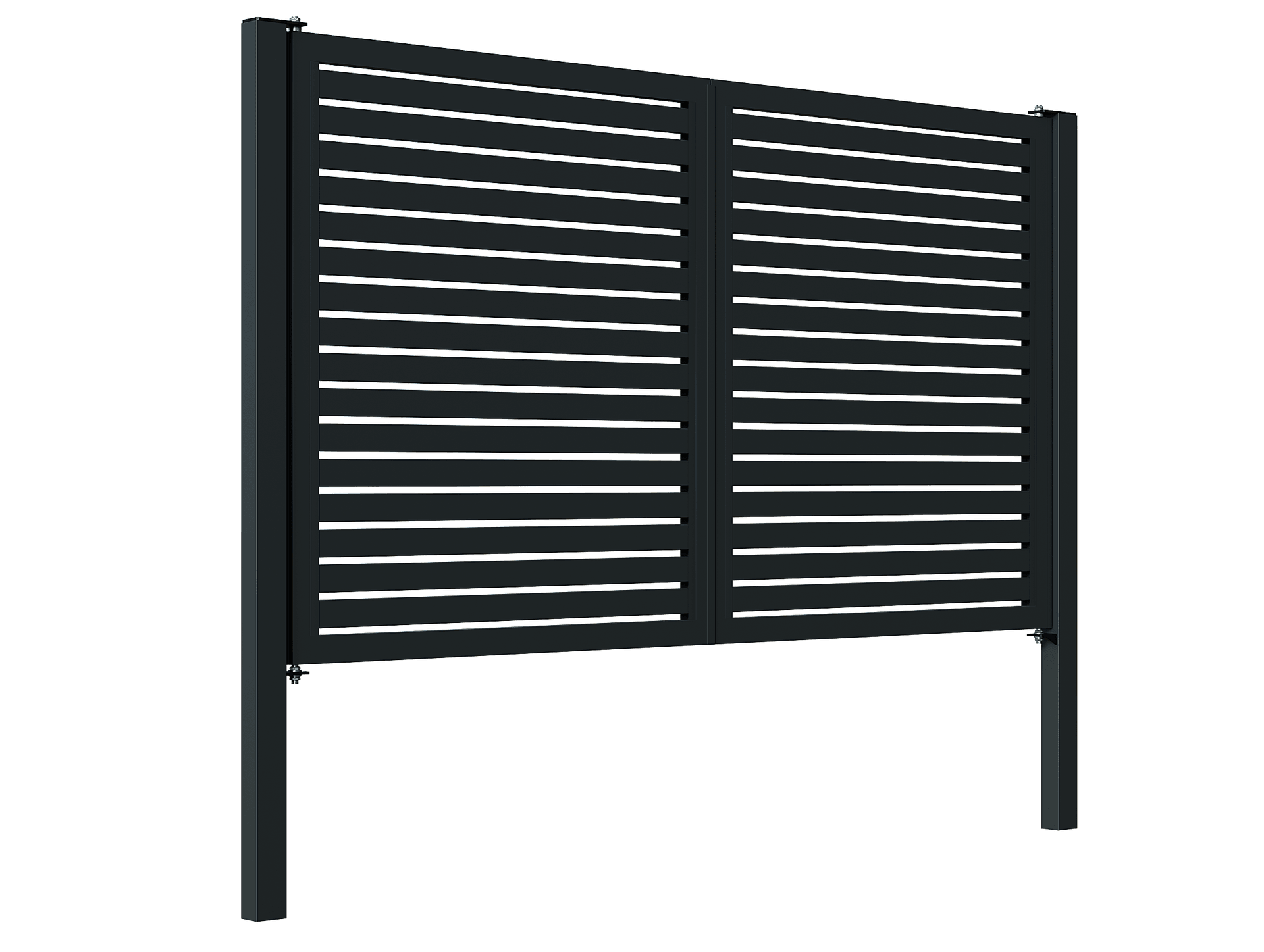 Poartă Batantă Profile Orizontale - Poarta Batanta Profile Orizontale cu stâlpi 100x100/3.0 h-2.8