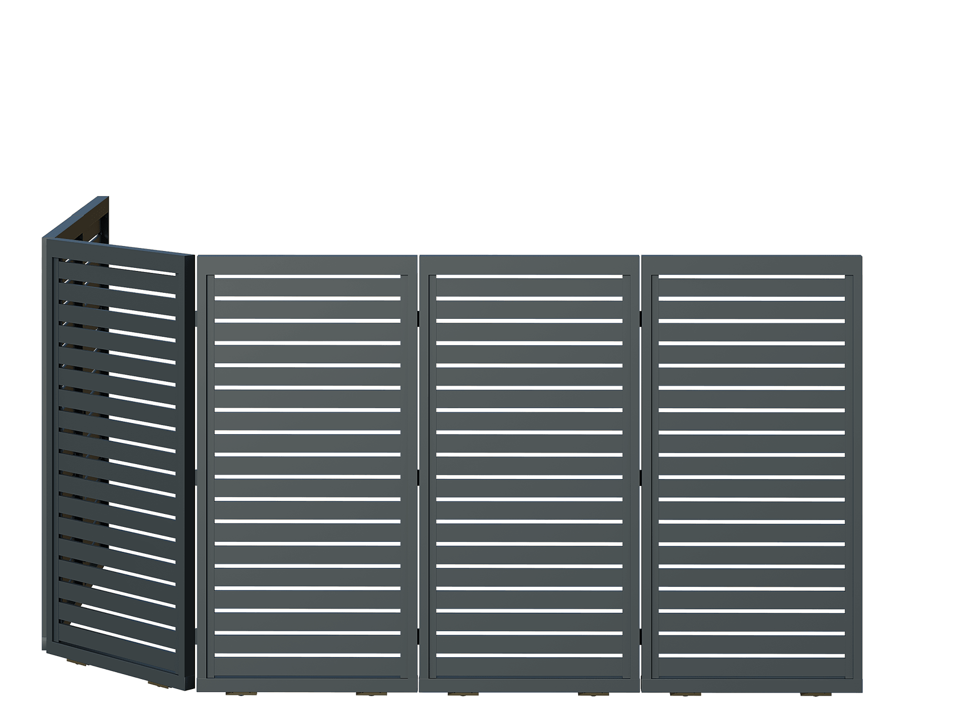 Poartă Glisantă Articulată Șipcă - Poartă Glisantă Articulată Șipcă fără stîlpi