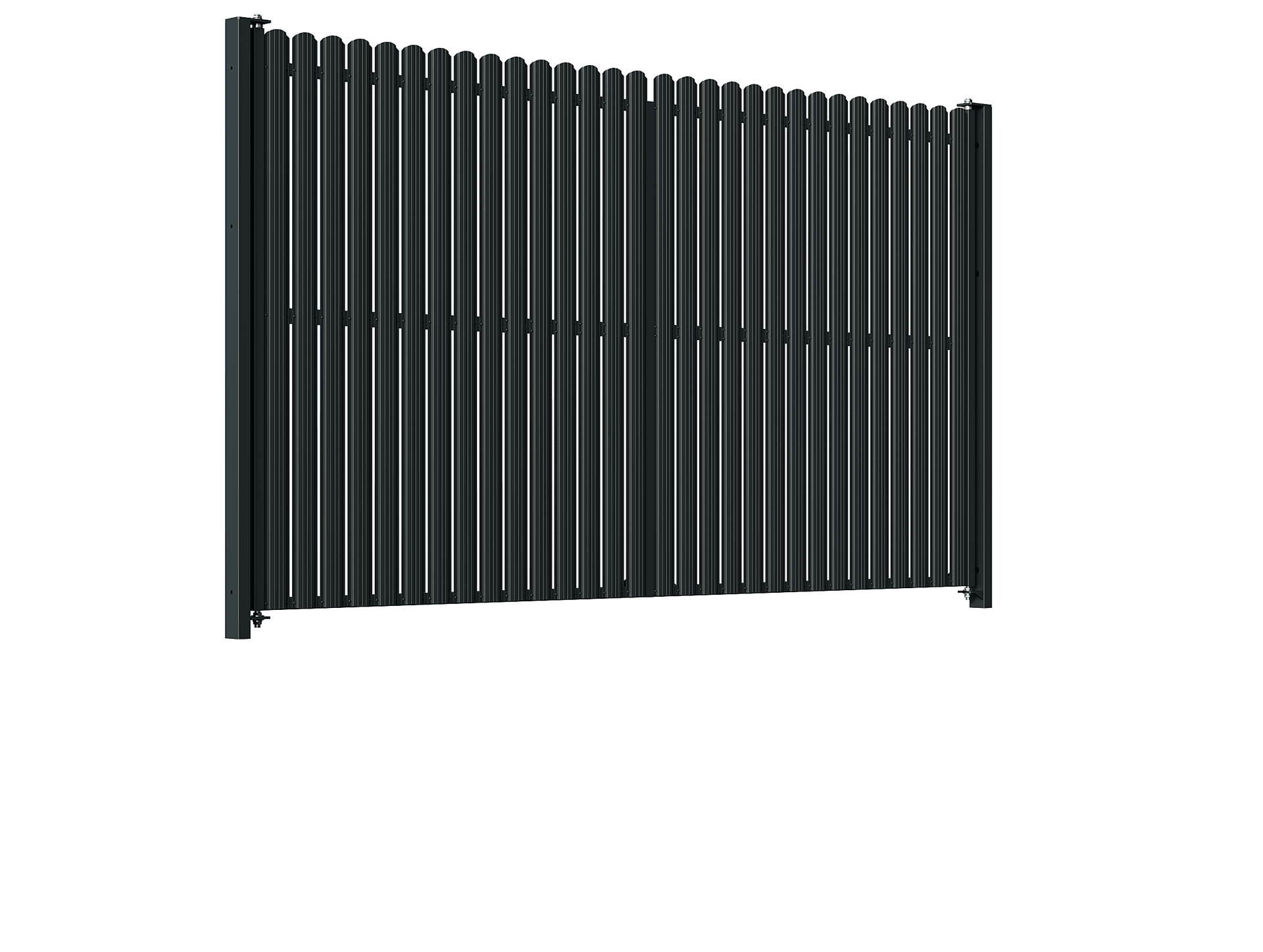 Poartă Batantă Șipcă Orizontală - Poarta Batanta Șipcă Orizontală cu stâlpi 80x40/3.0 h-2.0