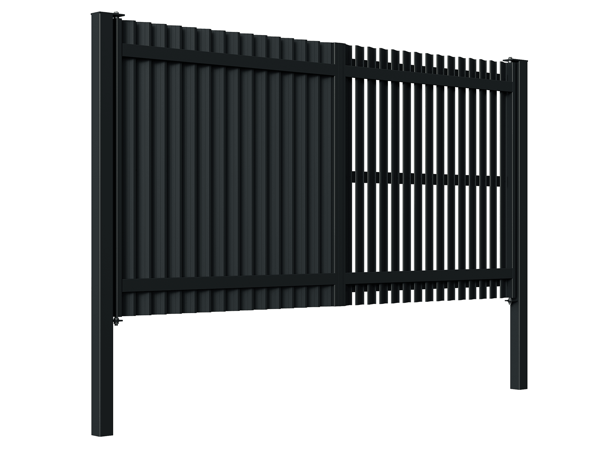 Poartă Batantă Jaluze Verticale - Poarta Batanta Jaluze Verticale cu stâlpi 100x100/3.0 h-2.8